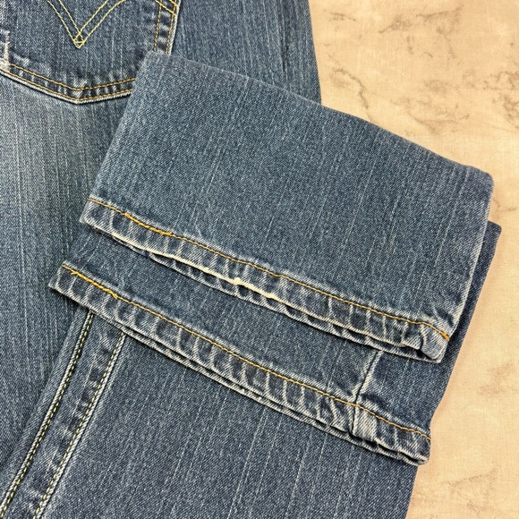Levis 515 Bootcut Jeans Blue Denim Cotton/Lycra Zip 9.5" Leg - Picture 4 of 16
